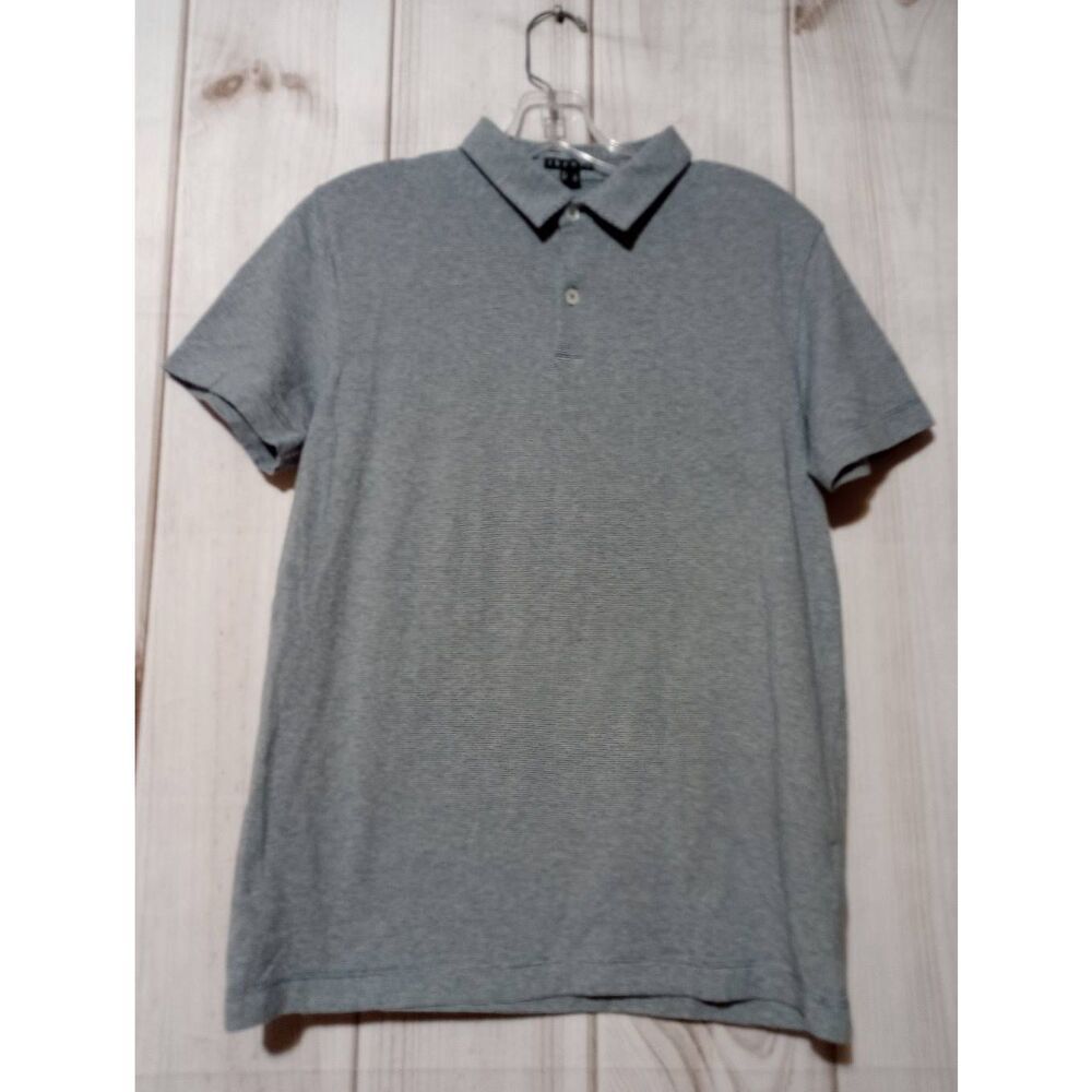 Theory Shirt Ladies Small Gray Polo Short Sleeve